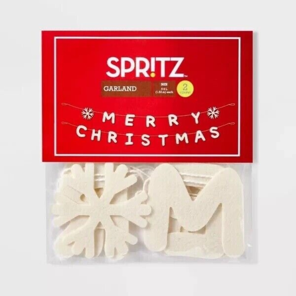 Spritz Merry Christmas felt Banner Party Supplies party decor 5 ft Home decor